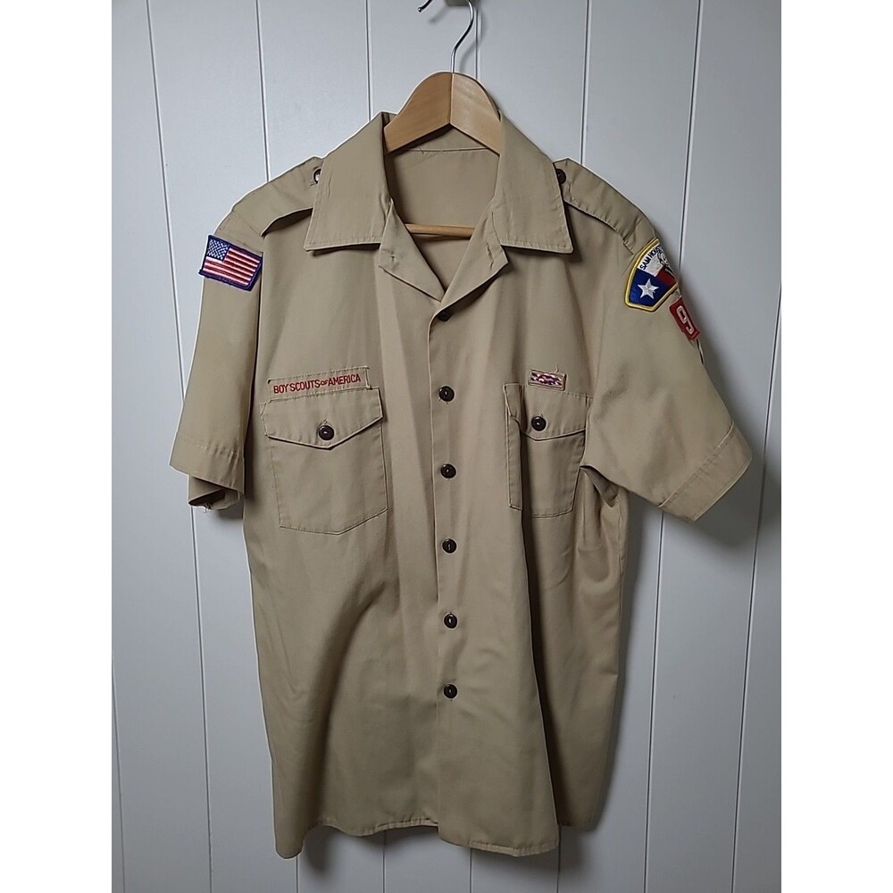 Boy Scout Short Sleeve XL BSA Khaki Shirt Patches Asst Master Eagle Scout Award